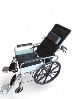 Full Reclining  commode foldable Wheelchair for sale