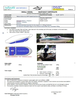 Buoyancy &amp; flotation certificates