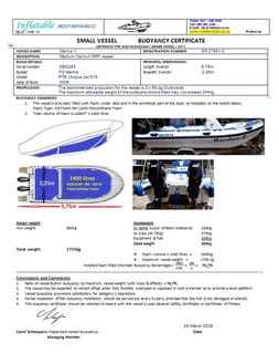 Buoyancy &amp; flotation certificates