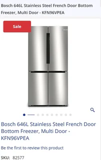 Bosch 646L Stainless Steel French Door Bottom Freezer, Multi Door - KFN96VPEA