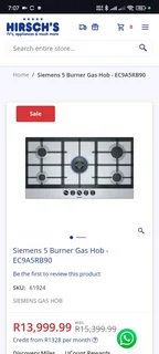 Siemens 5 Burner Gas Hob - EC9A5RB90