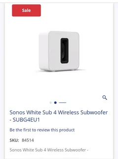 Sonos White Sub 4 Wireless Subwoofer - SUBG4EU1