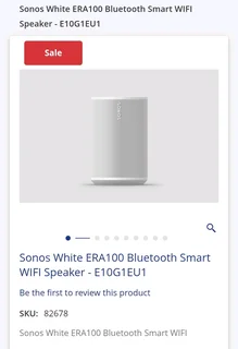 Sonos White ERA100 Bluetooth Smart WIFI Speaker - E10G1EU1