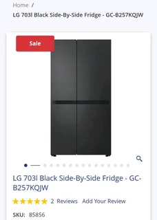 LG 703l Black Side-By-Side Fridge - GC-B257KQJW