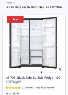LG 703l Black Side-By-Side Fridge - GC-B257KQJW