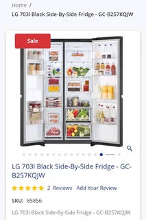 LG 703l Black Side-By-Side Fridge - GC-B257KQJW