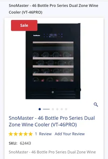 SnoMaster - 46 Bottle Pro Series Dual Zone Wine Cooler (VT-46PRO)