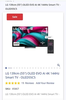 LG 139cm (55&#34;) OLED EVO AI 4K 144Hz Smart TV - OLED55C5