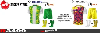 Soccer kits on promotion for R1999