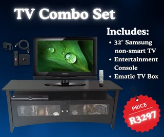 Samsung 32&#34; TV &#43; TV Stand &#43; Ematic TV Box