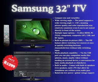 Samsung 32&#34; TV &#43; TV Stand &#43; Ematic TV Box