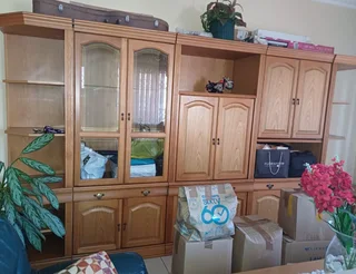 Mid Wall Lounge Divider 5 piece unit -Solid Oak- Urgent Sale-Relocating