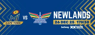 Betway T20 tickets MI Cape Town vs Durban super giants 26 December