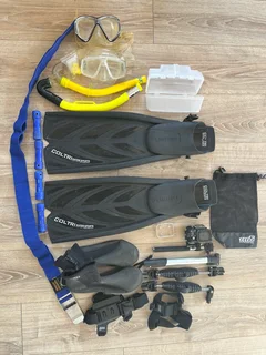 Diving gear - fins/snorles/goggles/weight belt