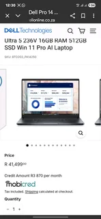 Brand new Dell Pro Premium Ultra 5 236v Al copilot laptop sealed