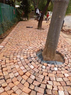 Half brick paving