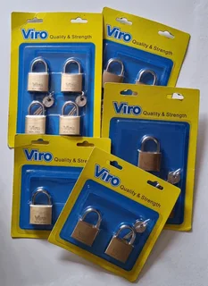 16 x Padlocks, 40mm, VIRO (1x Single Pack, 2x 2 Pack, 1x 3 Pack, 2x 4 Pack)  R50 each, NEW   R800