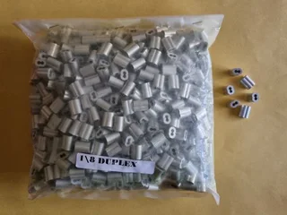 Steel Cable Assembly Components for Sectional Garage Door Cables - Aluminium Ferrules and Thimbles.