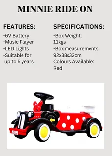 Kids Minnie ride on strictly by order only