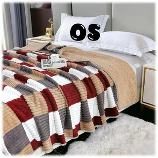 Block Sherpa Throws / Blankets - Queen Size