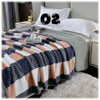 Block Sherpa Throws / Blankets - Queen Size