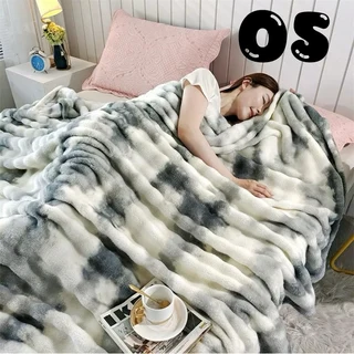 Queen Size Patchy/Tie Die Style Fleece Blanket