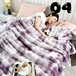 Queen Size Patchy/Tie Die Style Fleece Blanket