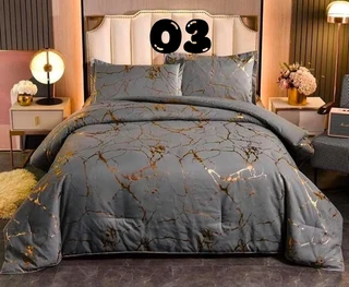 Marbled Queen Size Comforter Set, 5 Piece
