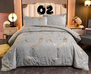 Marbled Queen Size Comforter Set, 5 Piece