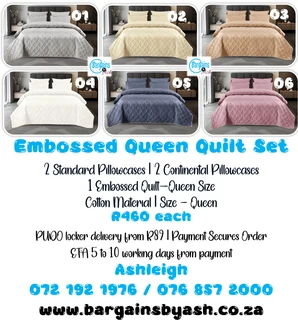 Comforters, quilts, sheets, blankets, throws, cushions and more