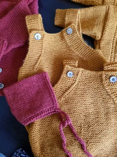 Hand knitted and crocheted baby garments and blankets