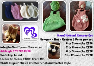 Hand knitted and crocheted baby wear and blankets of all sizes