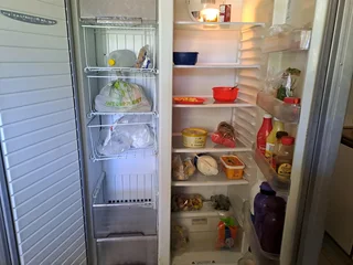 Silver Defy side by side fridge &amp; freezer