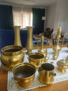 34 pieces of genuine antique brass