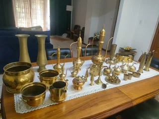 34 pieces of genuine antique brass