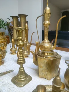 34 pieces of genuine antique brass