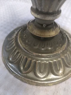 Antique glass and iron decorations vase.