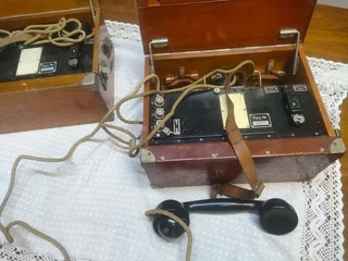 1932&#39;s antique Swiss Army Telephone.