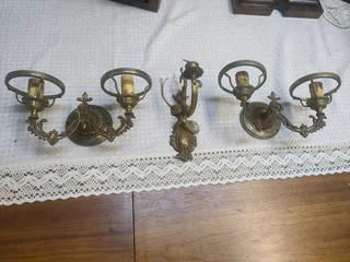 19' century Antique French Gilded Brass Wall Sconces lamp.