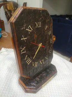 Oak wood handmade clock