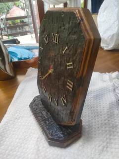 Oak wood handmade clock