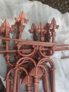 6 x antique Balustrade fence balcony iron rust grate.