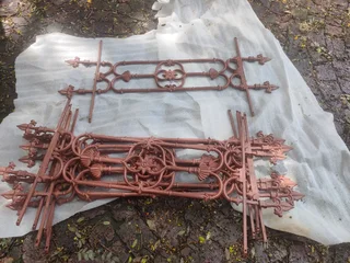 6 x antique Balustrade fence balcony iron rust grate.