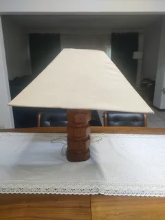 Antique mid century wooden oak Hand-Crafted Table Lamp 65 cm