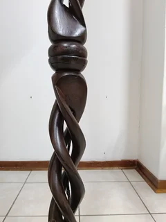 Beautiful curved solid wood 2 meters floor lamp