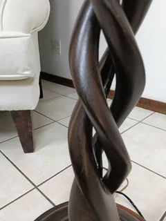 Beautiful curved solid wood 2 meters floor lamp