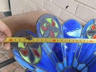 Handmade VTG Tiffany Style Stained Glass Flower vase