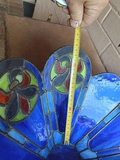 Handmade VTG Tiffany Style Stained Glass Flower vase