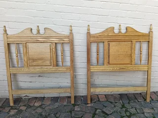 2 x single pine wood headboard