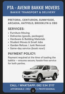 Bakkie Transport &amp; Delivery for movers